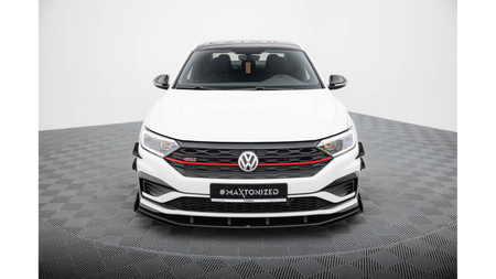 Splitter Volkswagen Jetta GLI Mk7 Front Street Pro Black-Red + Gloss Flaps