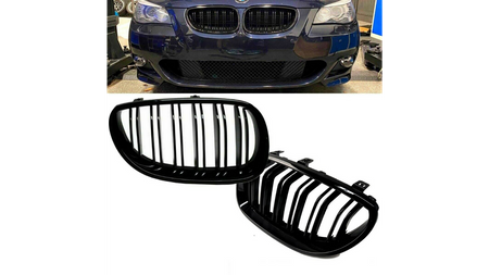 Grill BMW 5 E60 E61 Dual Line Gloss Black