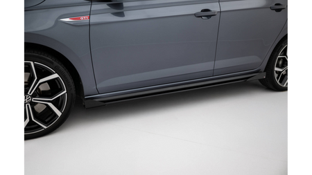 Side Skirts Volkswagen Polo GTI Mk6 Street Pro Facelift Black + Gloss Flaps
