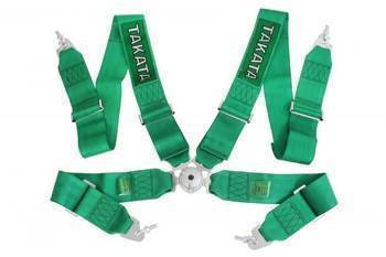 Racing seat belts 4p 3" Green Takata Replica harness