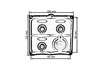 Switch Panel 12V SPST/ON-OFFx3, 2xUSB, 2B 15A IP68