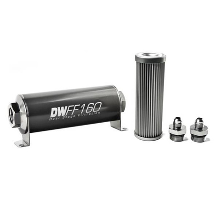 DeatschWerks Universal in-line fuel filter 10 micron AN6 160mm