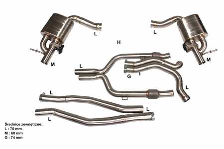 Układ wydechowy CatBack Mercedes Benz C43 AMG 3.0T 16-18 Aktywny