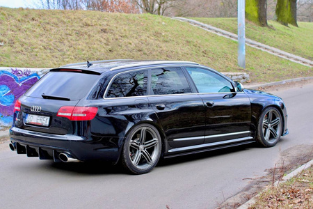Side Skirts Diffusers Audi RS6 C6 - Gloss Black