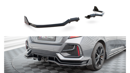 Splitter Honda Civic X Facelift Sport Rear Central with Diffuser + Flaps