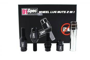 Racing bolts D1Spec Heptagon 2in1 M12x1,5 28mm Cone Black