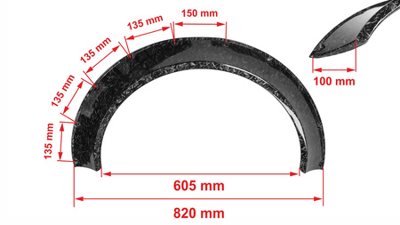 Flares uniwersalne Small Fender Forged Carbon Look