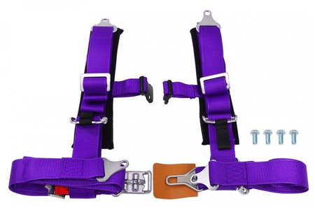 Racing seat belts 4p 2" Purple - Offroad