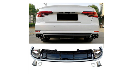 Diffuser Audi A4 B8 Facelift Rear with Pipes