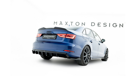 Diffuser Audi A3 8V Facelift Rear Valance Version with a single exhaust tip