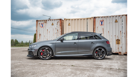 Dokładka Audi RS3 8V Sportback Progi Racing Black + Gloss Flaps