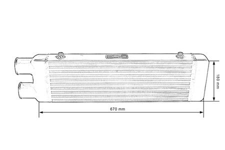 TurboWorks Intercooler 550x180x65 same side Black
