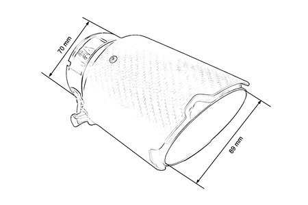 Końcówka tłumika 89mm wejście 70mm Carbon Matt