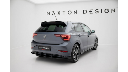Dyfuzor Volkswagen Polo GTI Mk6 Facelift Tył Street Pro Black-Red + Gloss Flaps