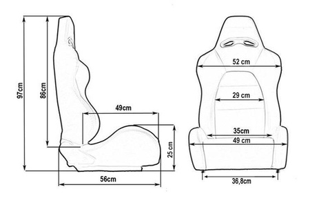 Racing seat DRAGO Bride Velvet Black