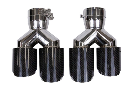 Exhaust 89mmx2 Inlet 76mm Carbon Gloss Set