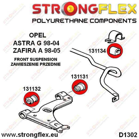 Front wishbone front bush