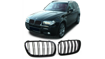 Grill sportowy podwójne żeberka Gloss Black BMW X3 E83 Facelift 2006-2010