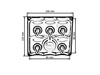 Switch Panel 12V SPST/ON-OFFx5, 2xUSB, 3B 15A IP68