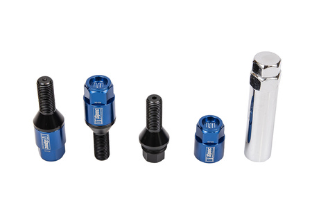 Racing bolts D1Spec Heptagon 2in1 M12x1,5 28mm Cone Blue