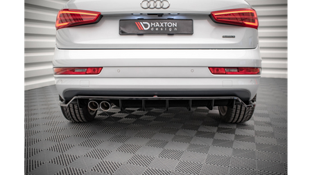 Splitter Audi Q3 8U Facelift Rear Central with Diffuser Gloss Black