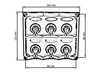 Switch Panel 12V SPST/ON-OFFx6, 3B 15A IP68