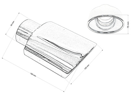 Exhaust Tip 120x75mm enter 63mm Polished