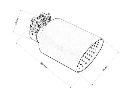 Końcówka tłumika 89mm wejście 51mm Brushed Chrome