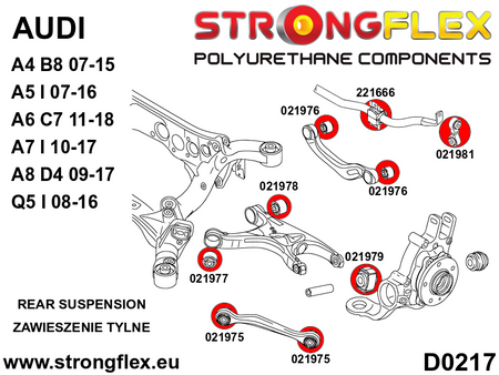 Rear suspension bush kit