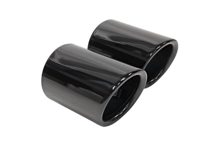 Exhaust Tip 74mmx2 enter 71mm Black Chrome