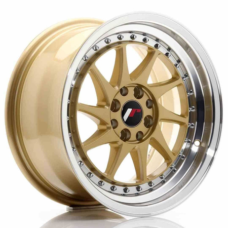 JR Wheels JR26 16x8 ET25 4x100/108 Gold w/Machined Lip