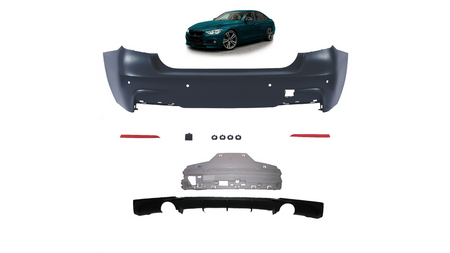 Zderzak BMW 3 F30 Tył z dyfuzorem