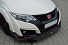 FRONT SPLITTER v.2 HONDA CIVIC IX TYPE R - Gloss Black