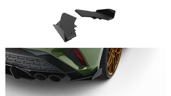 Splitter Audi S3 8Y Sportback Tył Boczne Street Pro Facelift Black-Red + Gloss Flaps