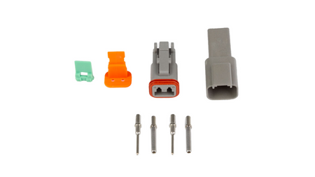 Set of plugs and pins matching Deutsch DT-2 connectors (DT06-2S + DT04-2P) - (13 Amps)