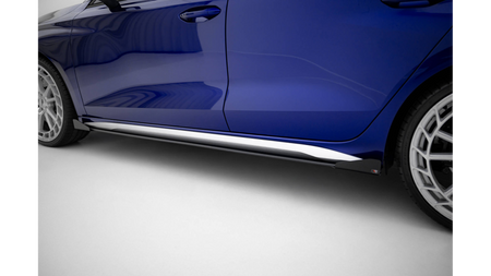 Side Skirts Audi A3 S-Line S3 8Y Facelift Street Pro Black + Gloss Flaps