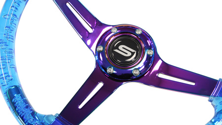 Kierownica SLIDE 350mm offset:70mm NeoChrome Acrylic Blue