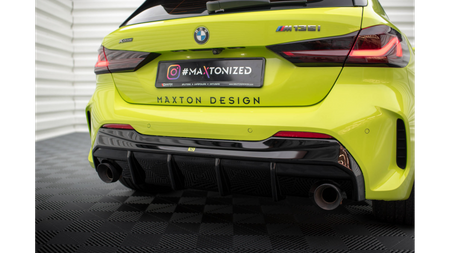 Dokładka BMW 1 F40 M-Pack Zderzak Tył v.3 Wersja Z Pojedyńczym Wydechem Gloss Black