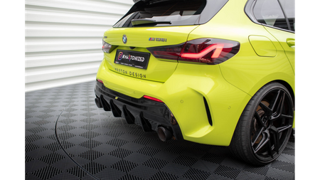 Dokładka BMW 1 F40 M-Pack Zderzak Tył v.3 Wersja Z Pojedyńczym Wydechem Gloss Black