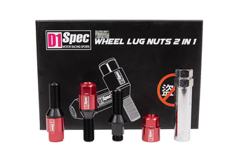 Racing bolts D1Spec Heptagon 2in1 M14x1,5 30mm Cone Red