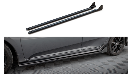 Dokładka Honda Civic X Sport Progi + Flaps Gloss Black