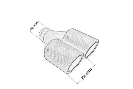 Końcówka tłumika 101mmx2 wejście 76mm Carbon Mat