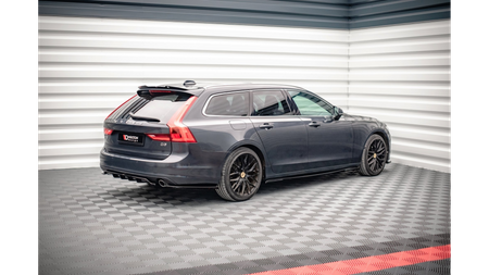 Splitter Volvo V90 II Rear Central with Diffuser v.1 Gloss Black