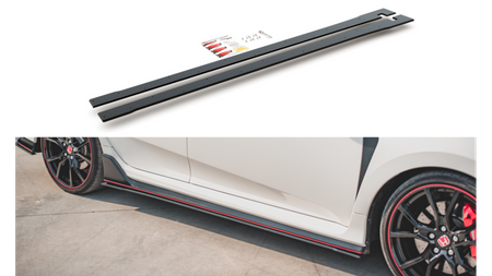 Diffuser Honda Civic X Type-R Side Skirts Racing v.2 Black-Red