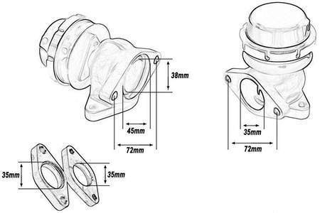 Wastegate zewnętrzny TurboWorks 38mm 0.5 Bar Czarny