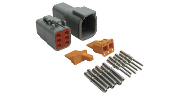 A set of pins and plugs to fit Deutsch DTM-6 connectors (7.5 Amps).