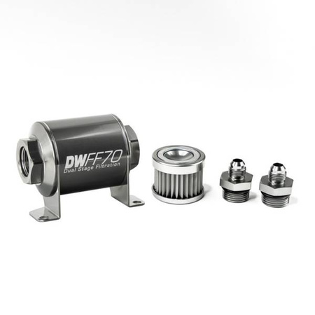 DeatschWerks Universal in-line fuel filter 5 micron AN6 70mm