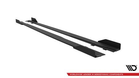 Diffuser Mercedes-Benz A W177 A35 Facelift Side Skirts Street Pro Black + Gloss Flaps