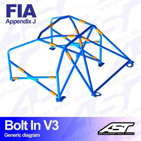 Roll Cage BMW (E46) 3-Series 2-doors Coupe RWD BOLT IN V3