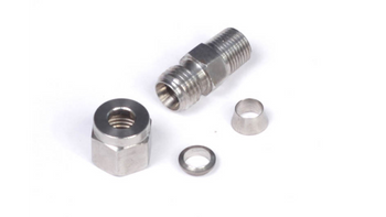 Set of spring-loaded 1/4 inch stainless steel connectors - 1/8 inch NPT threads